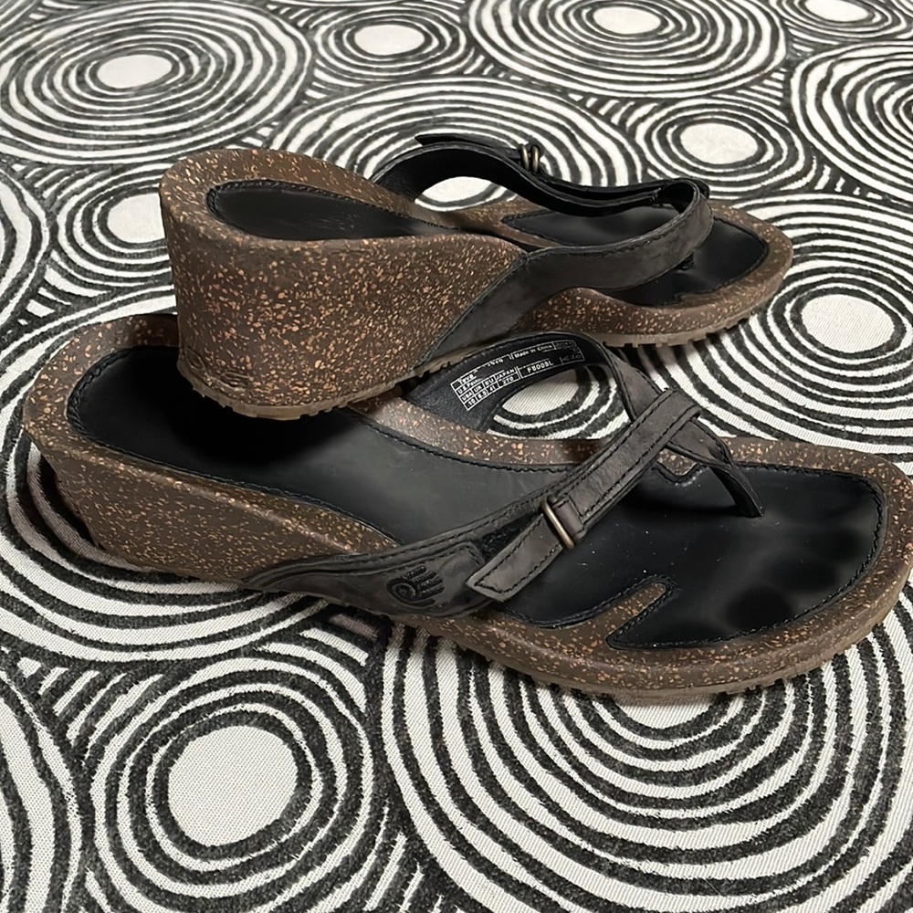 Teva Black Wedge Sandals